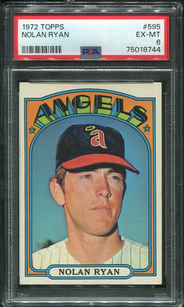 Authentic 1972 Topps #595 Nolan Ryan PSA 6 Baseball Card