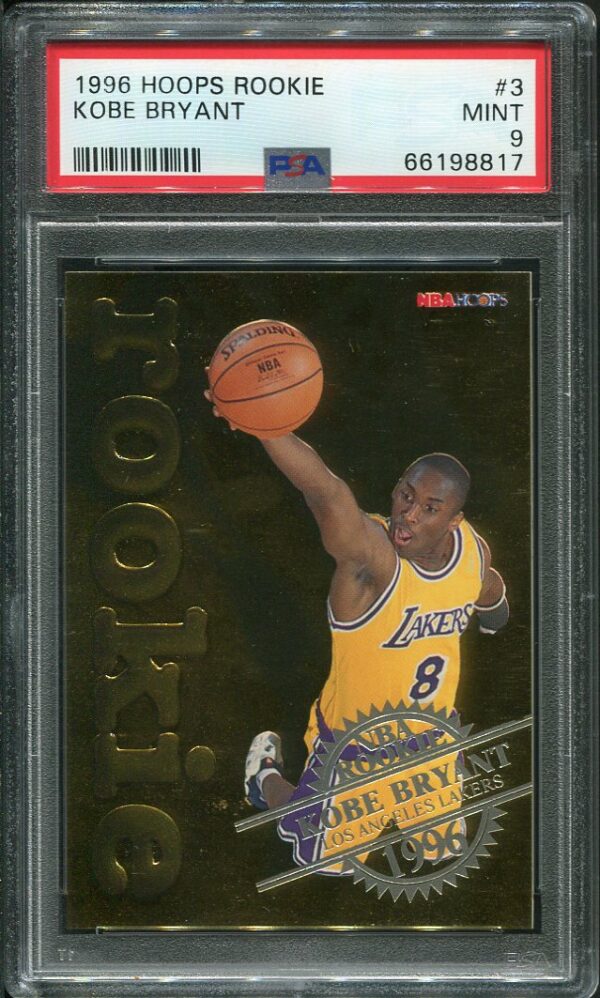 Authentic 1996 Hoops #3 Kobe Bryant PSA 9 Rookie Basketball Card
