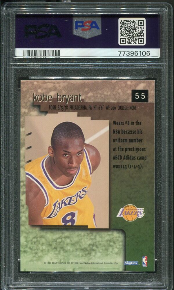 Authentic 1996 Skybox Premium #55 Kobe Bryant PSA 7 Rookie Basketball Card