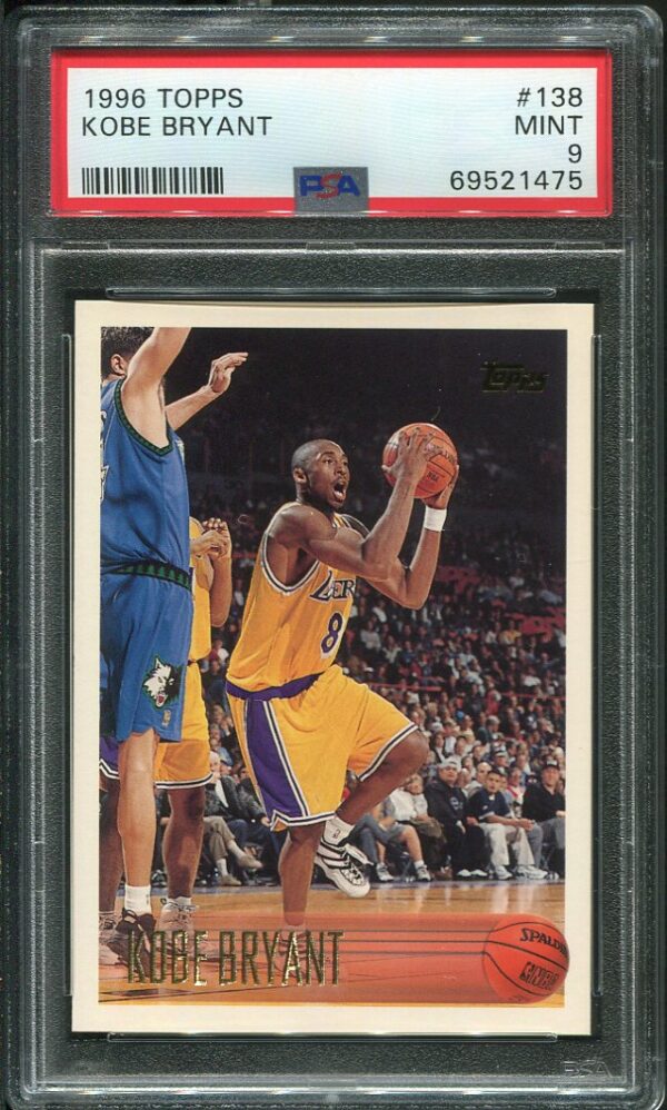 Authentic 1996 Topps #138 Kobe Bryant PSA 9 Rookie Basketball Card