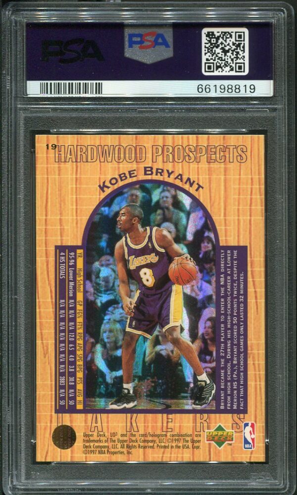 Authentic 1996 Upper Deck 3 #19 Kobe Bryant PSA 9 Rookie Basketball Card