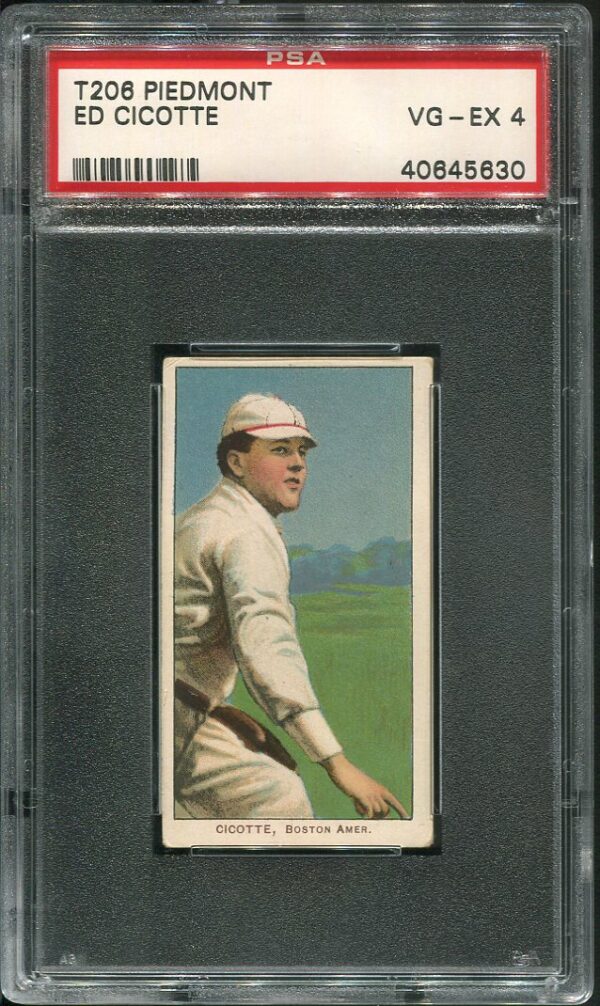 1909-11 T206 Piedmont Ed Cicotte (Chicago "Black Sox") PSA 4 Baseball Card