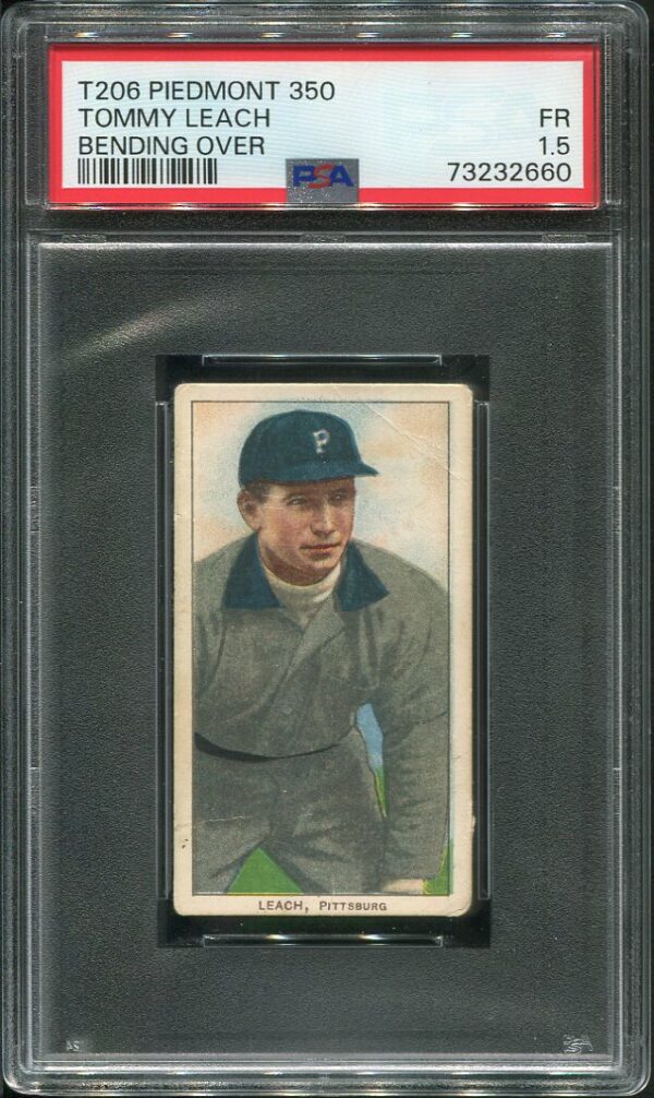 1909-11 T206 Piedmont 350 Tommy Leach (Bending over) PSA 1.5 Baseball Card