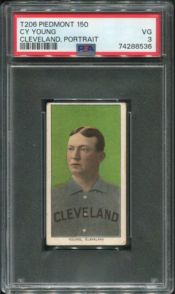 1909-11 T206 Piedmont 150 Cy Young (Cleveland, Portrait) PSA 3 Baseball Card