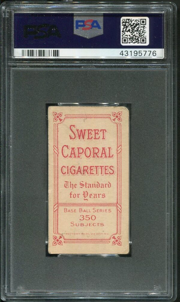 1909-11 T206 Sweet Caporal 350/30 Hughie Jennings (Both Hands Showing) PSA 3 Baseball Card
