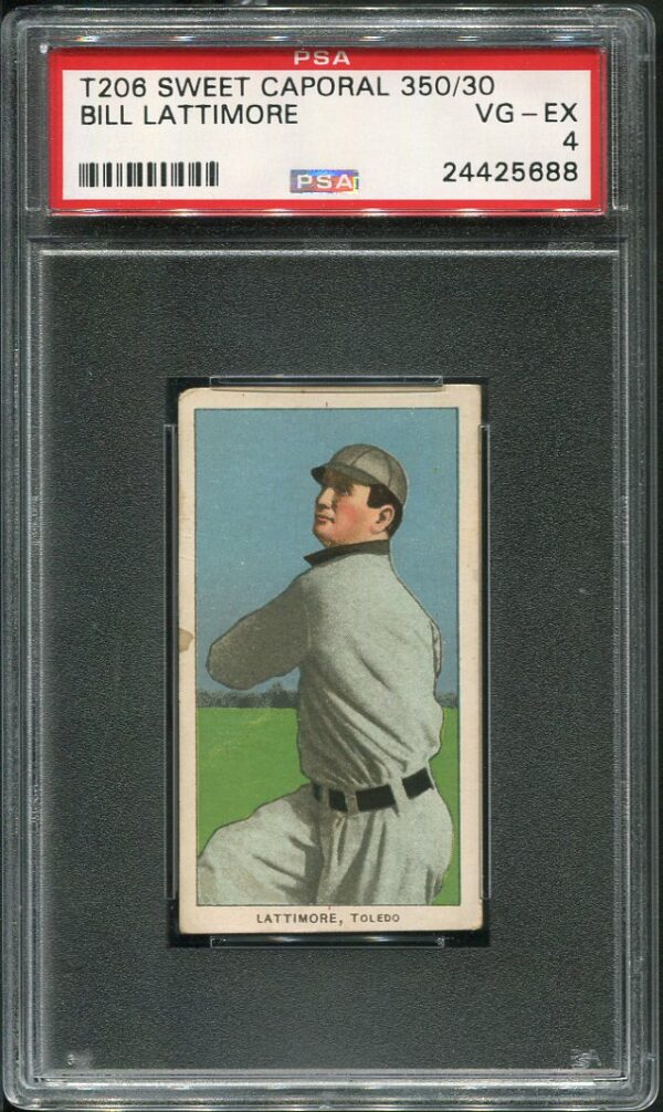 1909-11 T206 Sweet Caporal 350/30 Bill Lattimore PSA 4 Baseball Card
