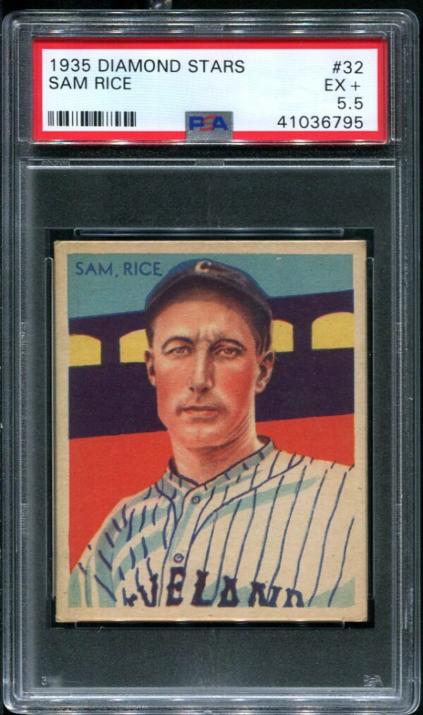Authentic 1935 Diamond Stars #32 Sam Rice PSA 5.5 Vintage Baseball Card