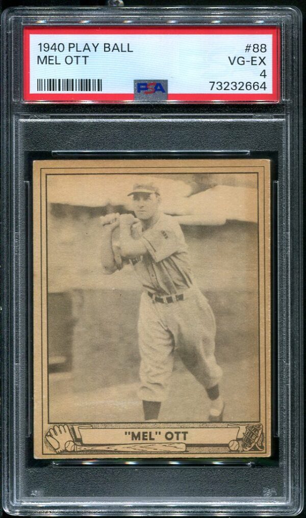 Authentic 1940 Play Ball #88 PSA 4 Vintage Baseball Card