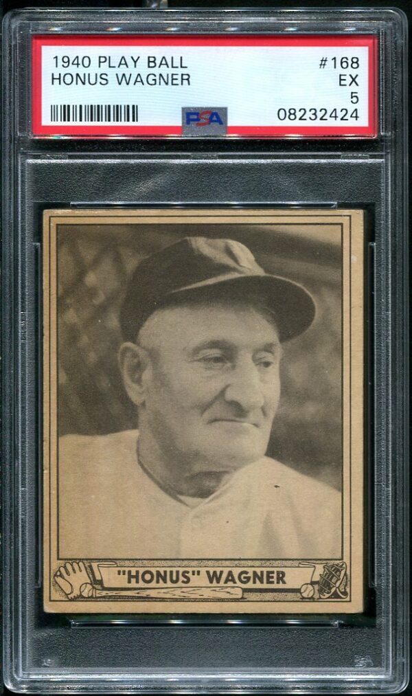 Authentic 1940 Play Ball #168 Honus Wagner PSA 5 Vintage Baseball Card