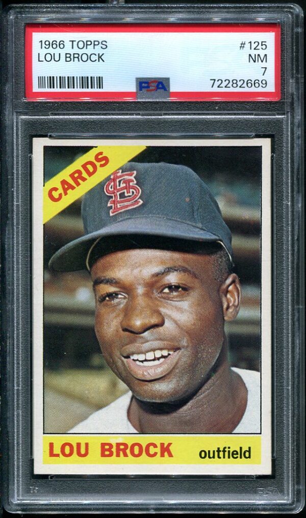 Authentic 1965 Topps #125 Lou Brock PSA 7 Baseball Card