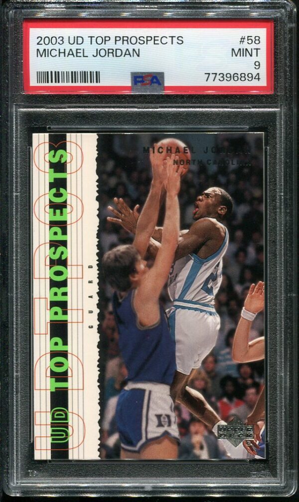 Authentic 2003 Upper Deck Top Prospects #58 Michael Jordan PSA 9 Basketball Card