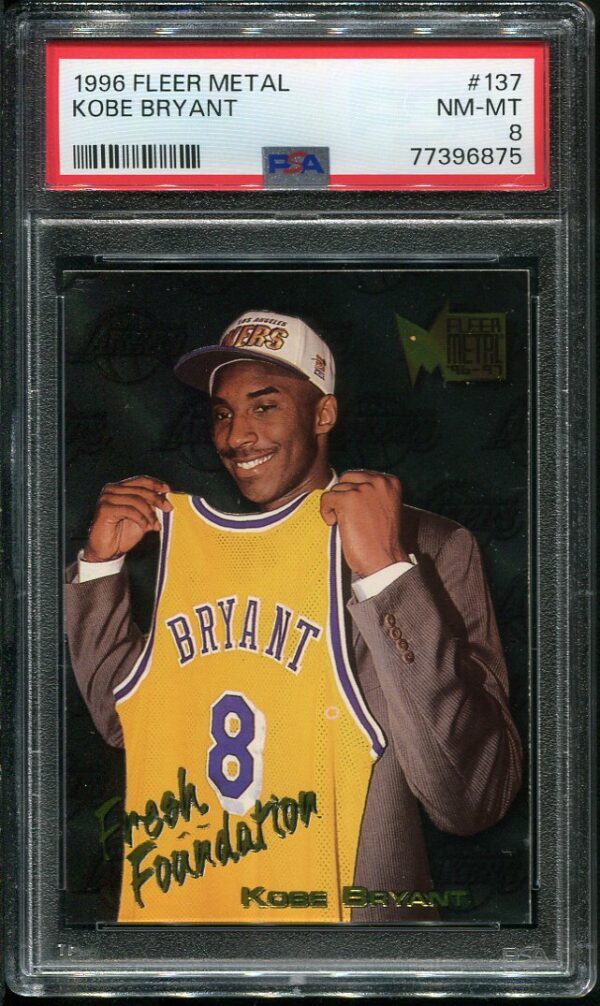 Authentic 1996 Fleer Metal #137 Kobe Bryant PSA 8 Rookie Basketball Card