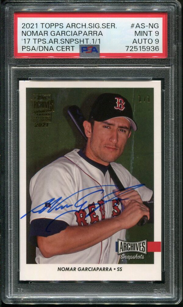 Authentic 2021 Topps Archives Signature Series Nomar Garciaparra Autographed Baseball card