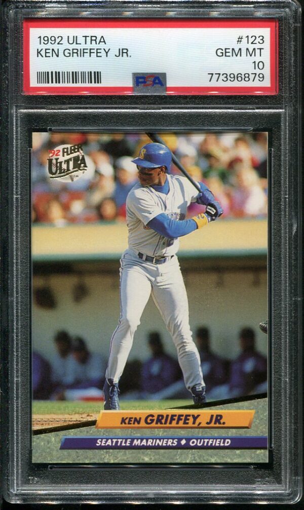 Authentic 1992 Fleer Ultra #123 Ken Griffey, Jr. PSA GEM MINT 10 Baseball Card
