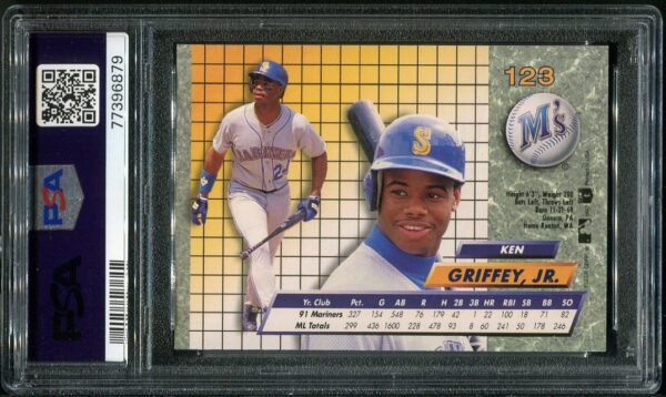 Authentic 1992 Fleer Ultra #123 Ken Griffey, Jr. PSA GEM MINT 10 Baseball Card