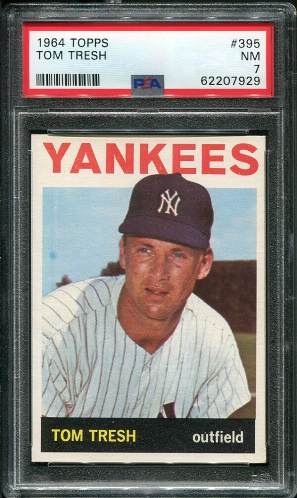 Authentic 1964 Topps #395 Tom Tresh PSA 7 Baseball Card