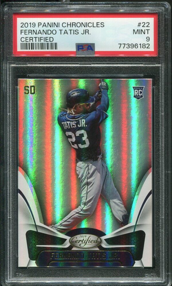 Authentic 2019 Panini Chronicles #22 Fernando Tatis Jr. PSA 9 Rookie Baseball Card