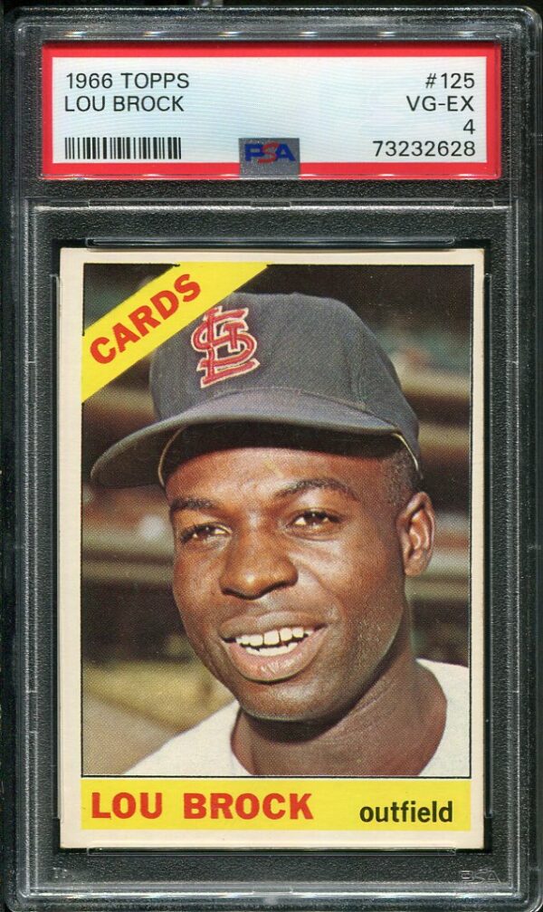 Authentic 1966 Topps #125 Lou Brock PSA 4 Baseball Card