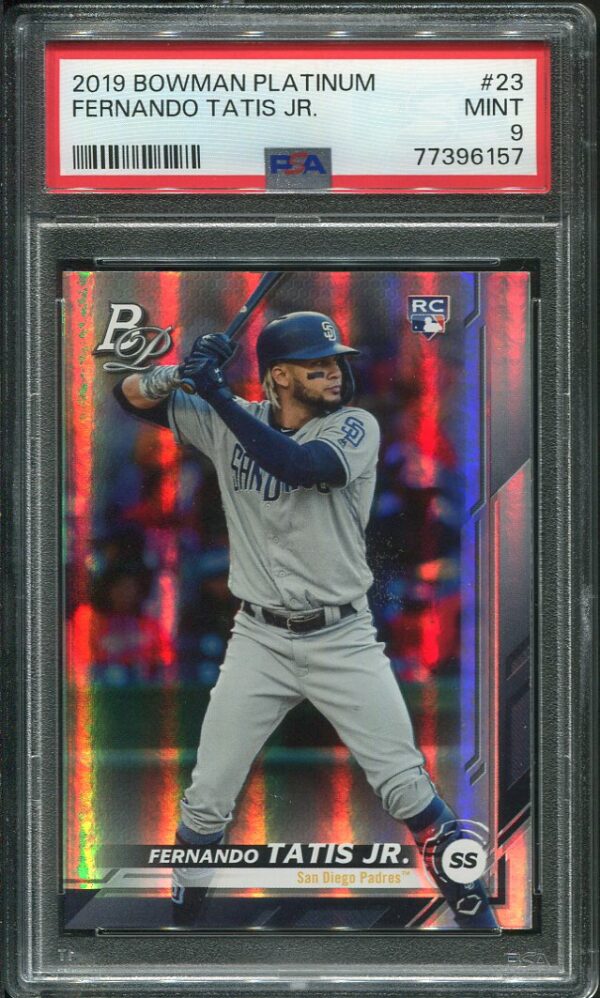 Authentic 2019 Bowman Platinum #23 Fernando Tatis Jr PSA 9 Rookie Baseball Card