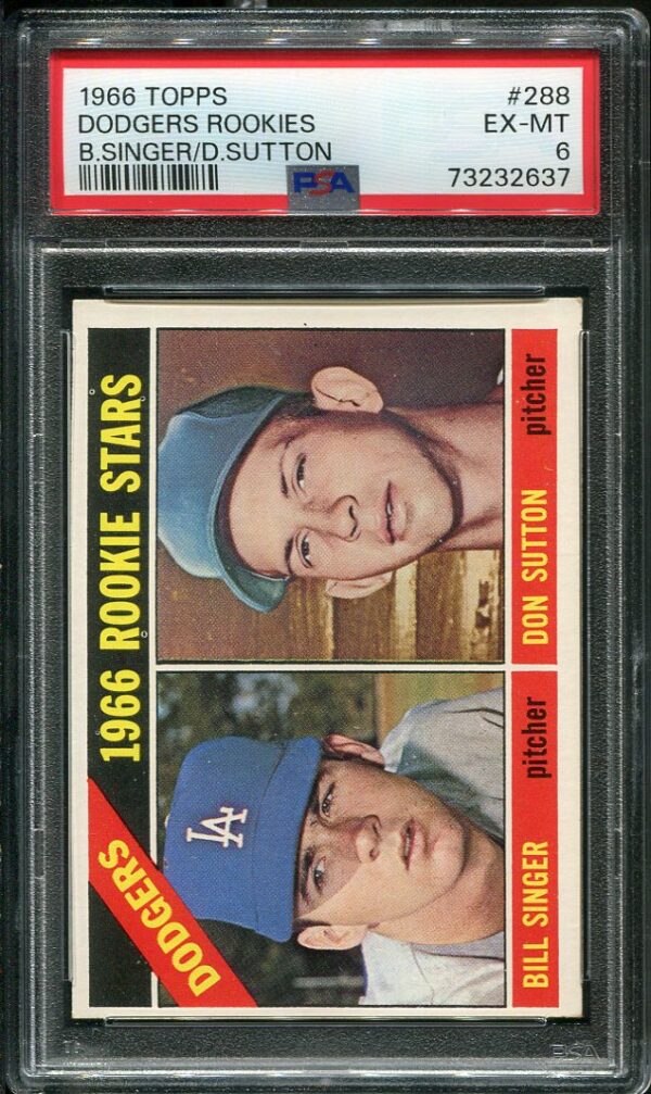 Authentic 1966 Topps #288 Don Sutton PSA 6 Rookie Baseball Card
