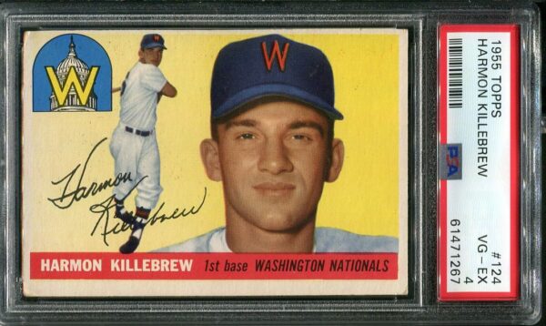 Authentic 1955 Topps #124 Harmon Killebrew PSA 4 Rookie Baseball Card