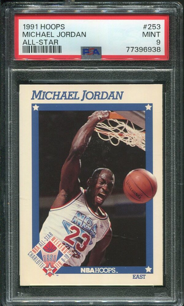 Authentic 1991 Hoops #253 Michael Jordan All Star PSA 9 Basketball Card