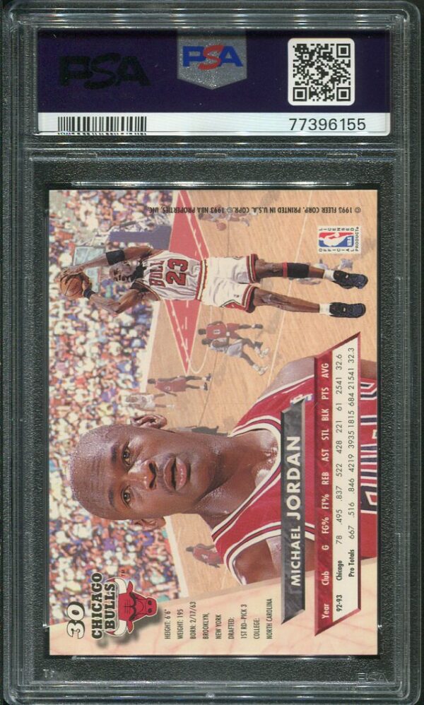 Authentic 1993 Ultra #30 Michael Jordan PSA 9 Basketball Card