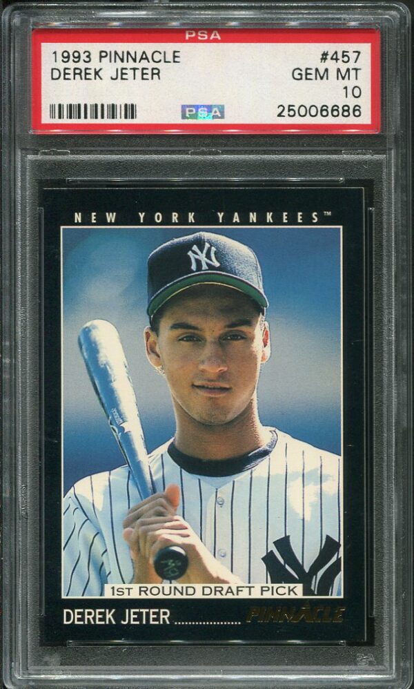 Authentic 1993 Pinnacle #457 Derek Jeter PSA 10 Rookie Baseball Card