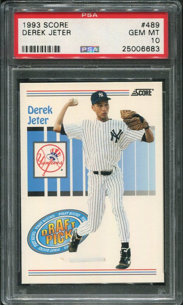 Authentic 1993 Score #489 Derek Jeter PSA 10 Rookie Baseball Card