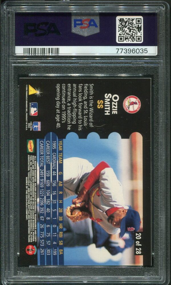 Authentic 1996 Denny's #20 Ozzie Smith Instant Replay Holograms PSA 10 Baseball Card