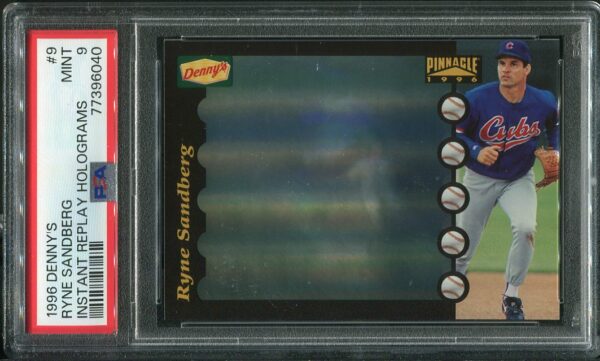 Authentic 1996 Denny's #9 Ryne Sandberg Instant Replay Holograms PSA 9 Baseball Card