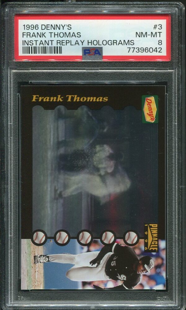Authentic 1996 Denny's #3 Frank Thomas Instant Replay Holograms PSA 8 Baseball Card