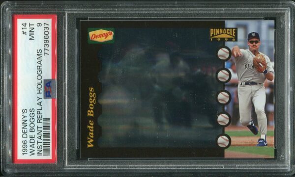 Authentic 1996 Denny's #14 Wade Boggs Instant Replay Holograms PSA 9 Baseball Card