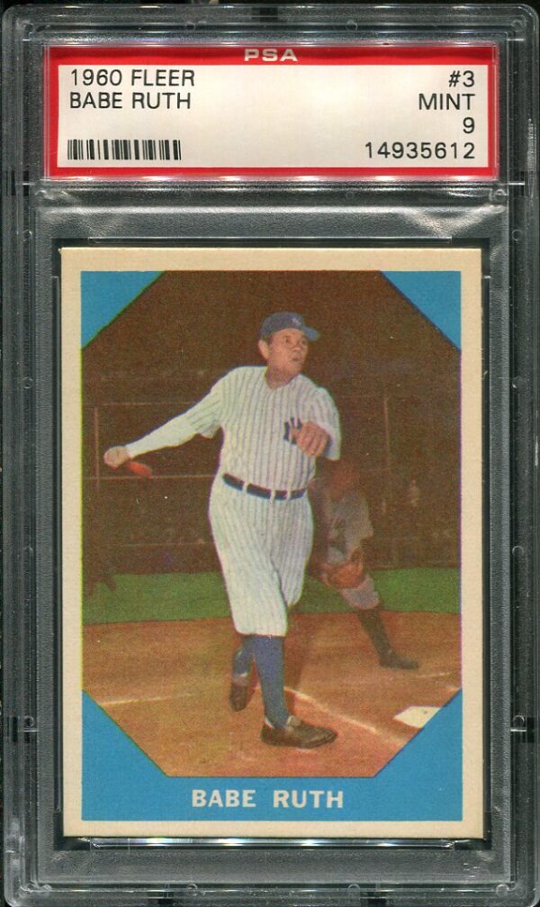 Authentic 1960 Fleer #3 Babe Ruth PSA 9 Baseball Card