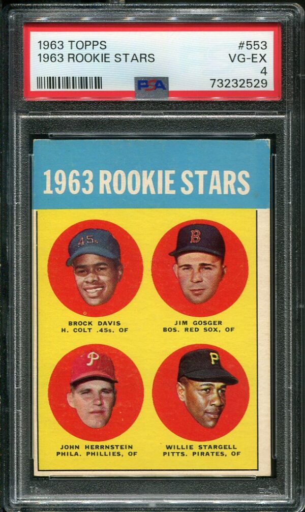 Authentic 1963 Topps #553 Willie Stargell PSA 4 Rookie Baseball Card