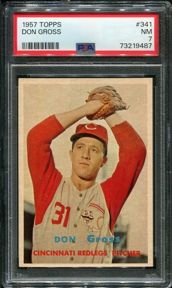 Authentic 1957 Topps #341 Don Gross PSA 7 Baseball Card