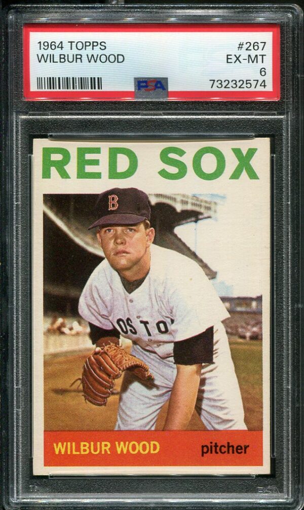 Authentic 1964 Topps #267 Wilbur Wood PSA 6 Rookie Baseball Card