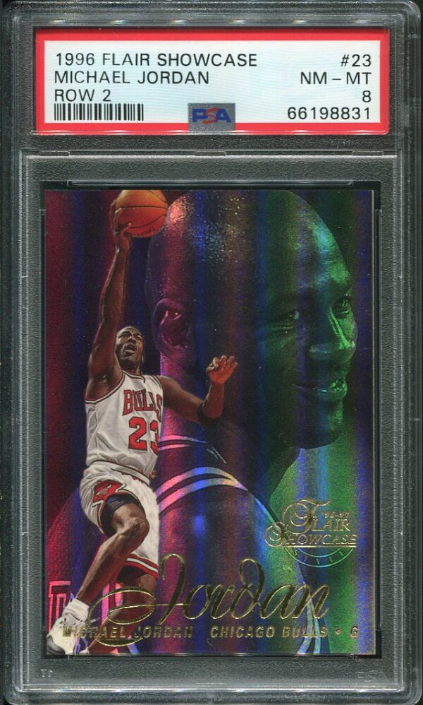 Authentic 1996 Flair Showcase #23 Michael Jordan (Row 2) PSA 8 Basketball Card