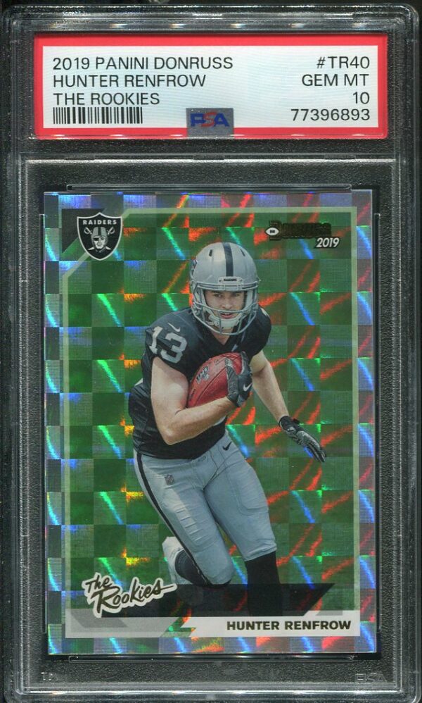 Authentic 2019 Panini Donruss #TR40 Hunter Renfrow PSA 10 Rookie Football Card