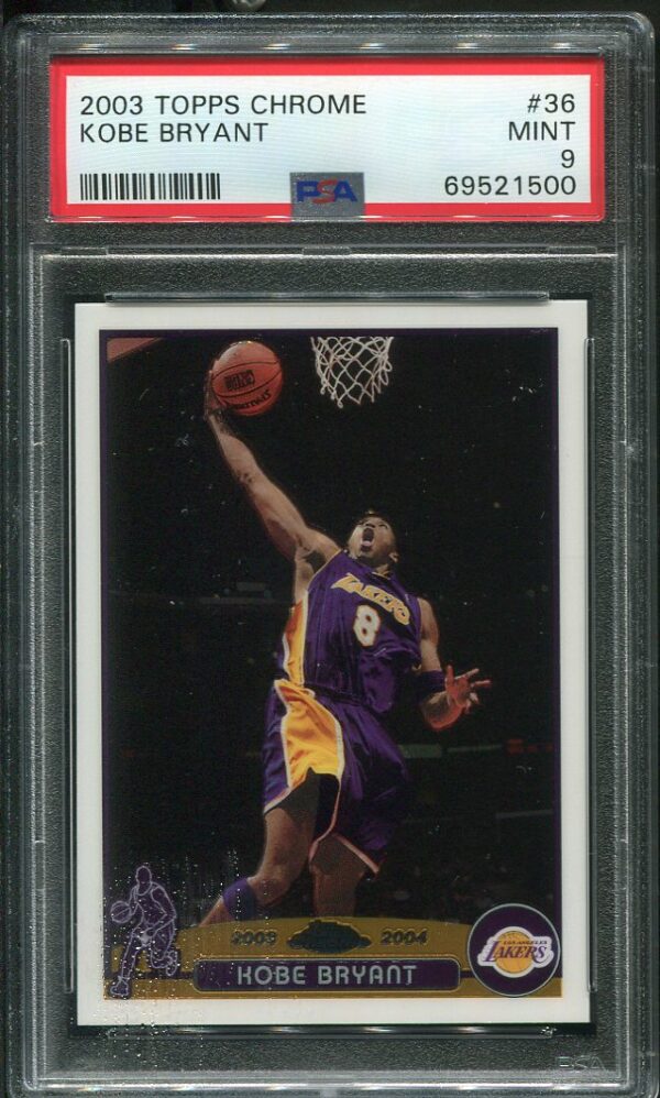 Authentic 2003 Topps Chrome #36 Kobe Bryant PSA 9 Basketball Card