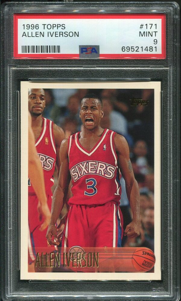 Authentic 1996 Topps #171 Allen Iverson PSA 9 Rookie Basketball Card