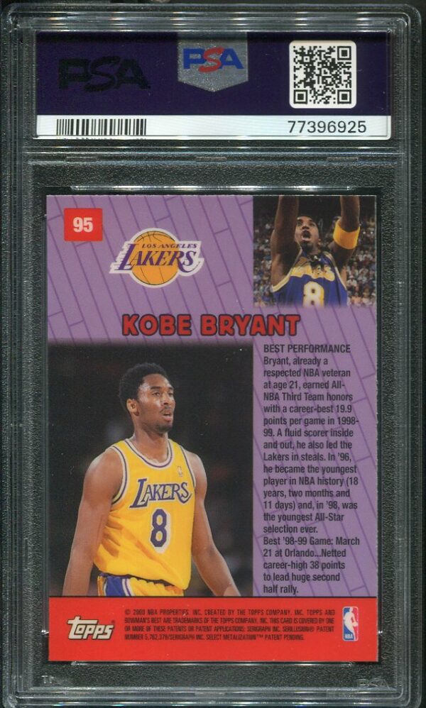 Authentic 1999 Bowman's Best #95 Kobe Bryant PSA 10 Basketball Card