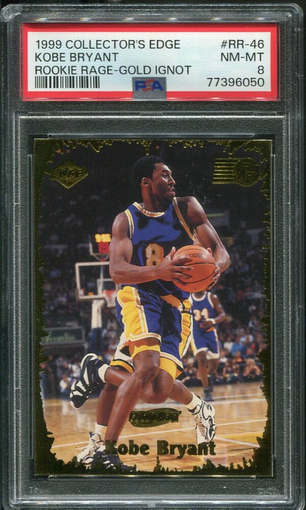 Authentic 1999 Collector's Edge Rookie Rage Gold Ingot Kobe Bryant PSA 8 Basketball Card
