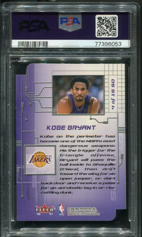 Authentic 2000 Fleer Genuine #4 Kobe Bryant Smooth Operators PSA 9 Basketball Card