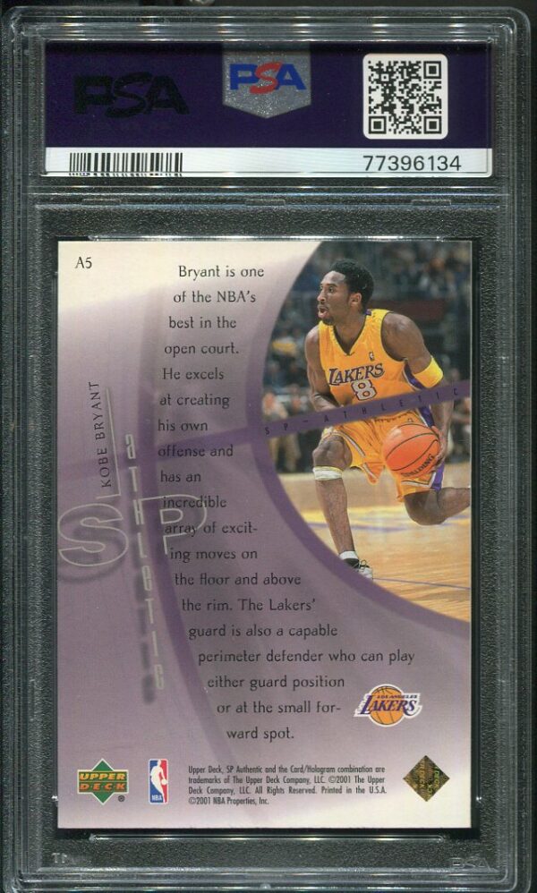 Authentic 2000 SP Authentic Athletic #A5 Kobe Bryant PSA 9 Basketball Card