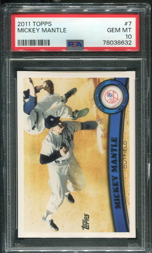 Authentic Mickey Mantle 2011 Topps #7 PSA GEM MINT 10 Baseball Card