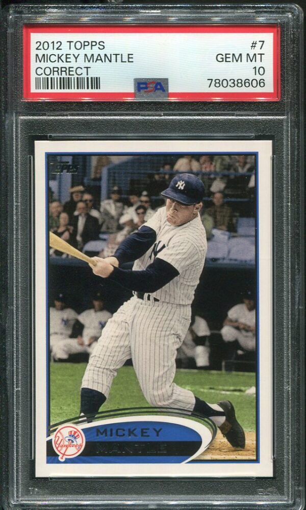 Authentic Mickey Mantle 2012 Topps #7 PSA GEM MINT 10 Baseball Card