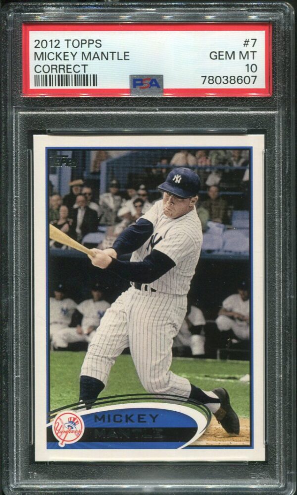 2012 Topps #7 Mickey Mantle (Correct) PSA 10 HOF (78038607
