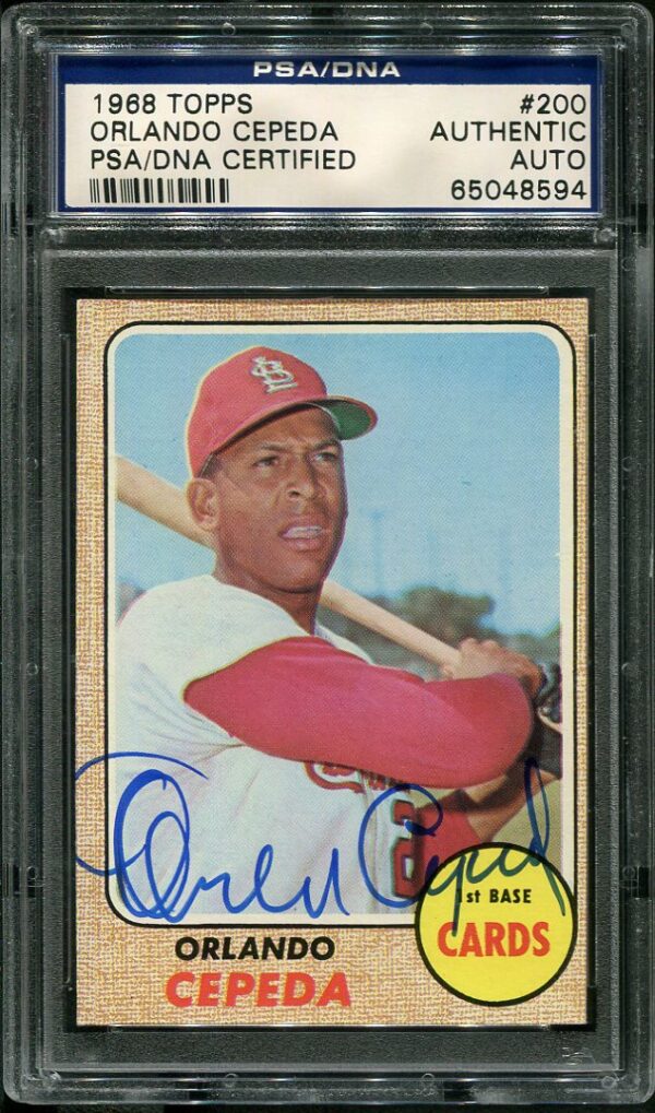 Authentic Autographed 1968 Topps #200 Orlando Cepeda PSA/DNA Certified Authentic Autograph