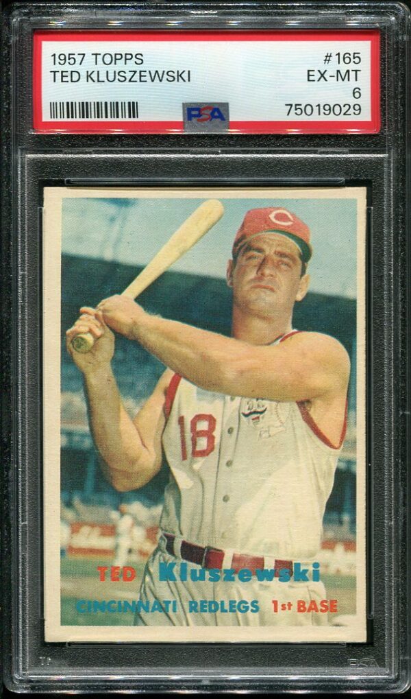 Authentic 1957 Topps #165 Ted Kluszewski PSA 6 Baseball Card